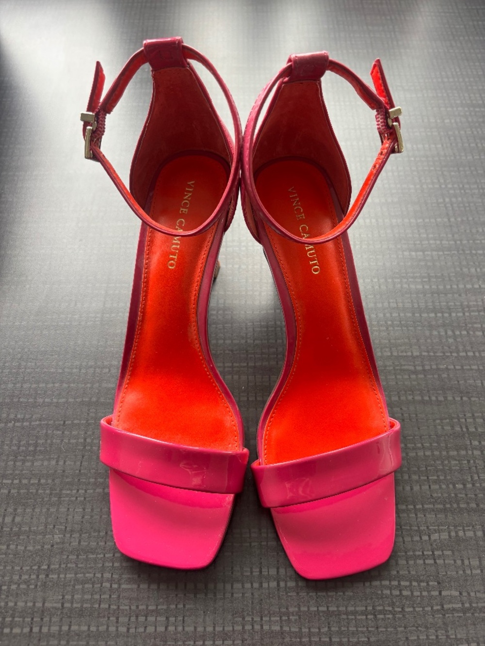 Vince Camuto Enella Ankle Strap Sandal in Pink Soft Patent Size 7.5